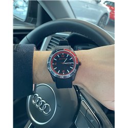 Montre Audi Sport noire et rouge