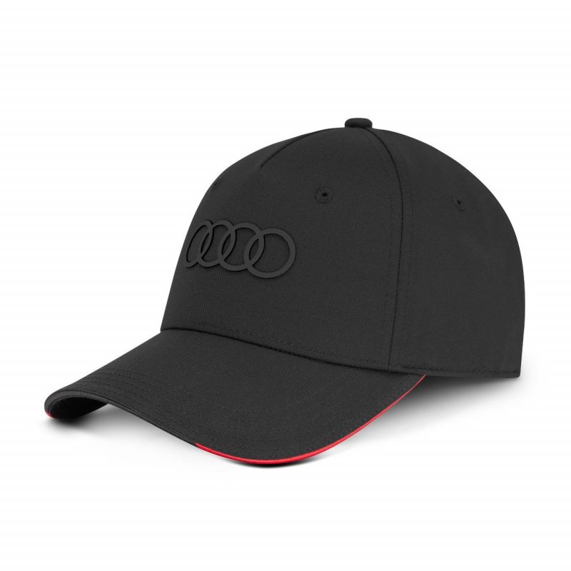 Casquette Audi noire anneaux 3D
