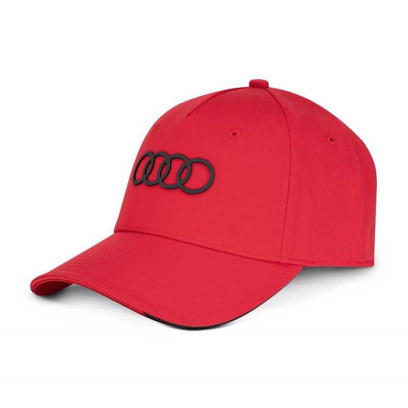 Casquette Audi rouge anneaux 3D Casquette Audi rouge anneaux 3D