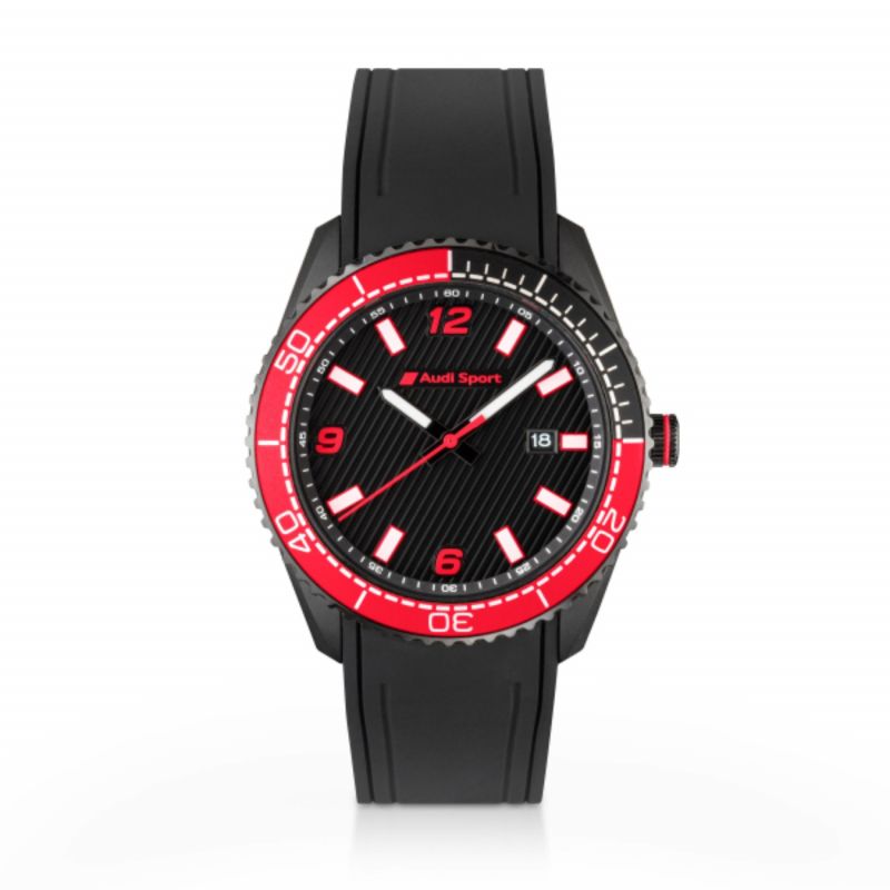 Montre Audi Sport noire et rouge