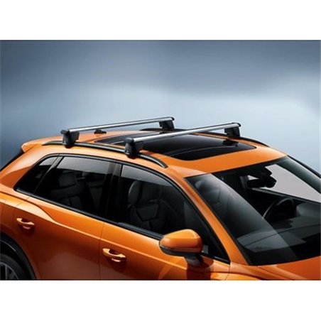 Compatible avec Audi Q3 5P 2015 Barres de toit de voiture 130 cm Barre de  toit pour rails haut et bas porte-bagages en acier + offert
