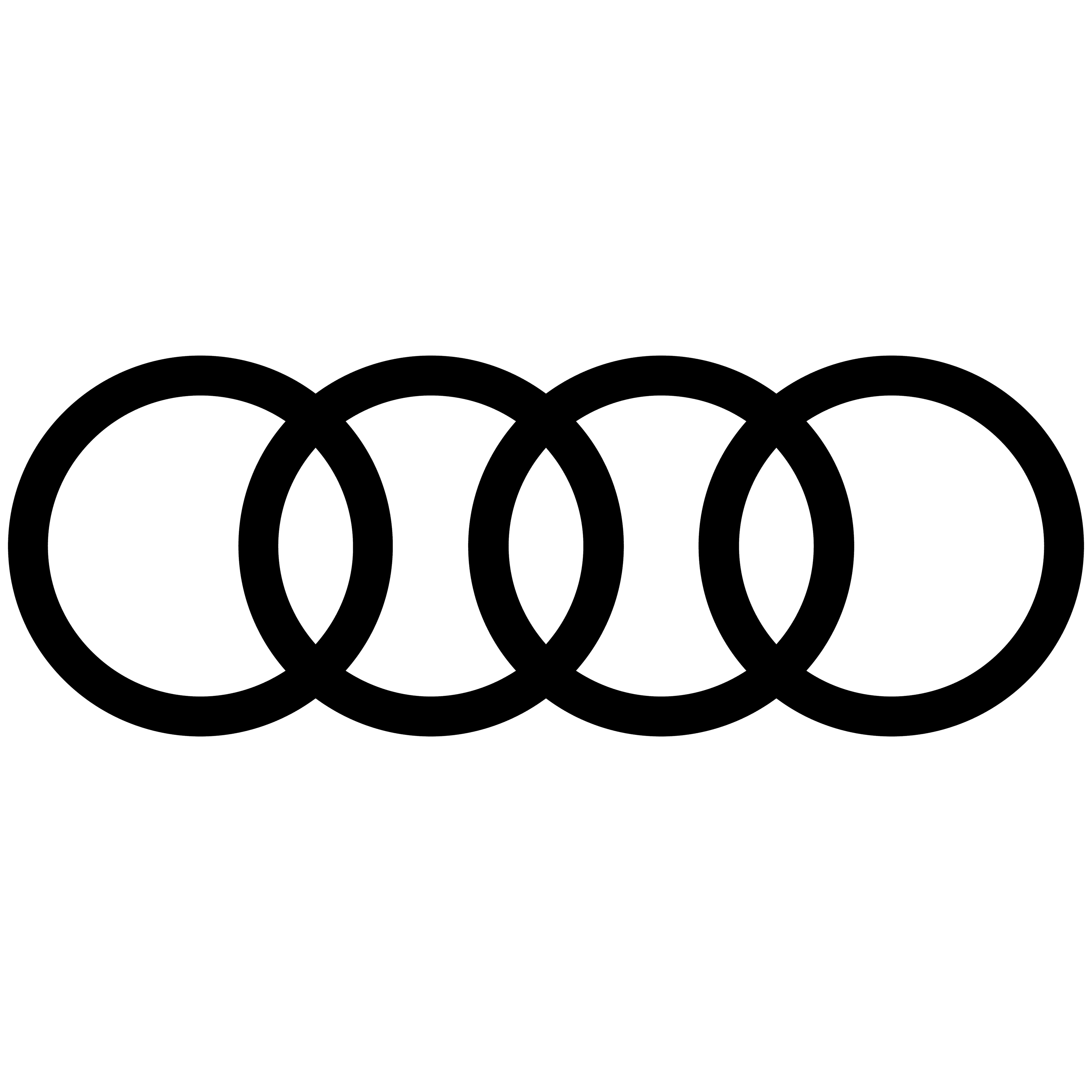 Logo pour Audi A3 A6 Q3 Q5 S Noir Brillant d'anneaux Insigne de calandre  Emblème